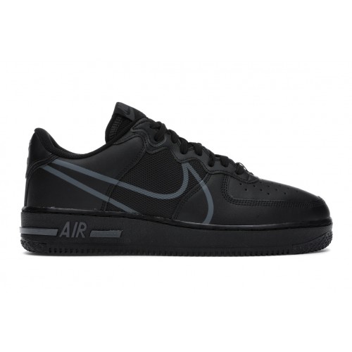 Кроссы Nike Air Force 1 React Black Anthracite - мужская сетка размеров