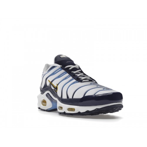 Кроссы Nike Air Max Plus White Navy Gold - мужская сетка размеров