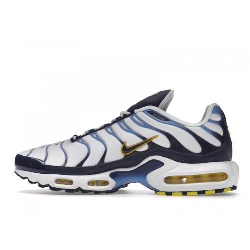 Кроссы Nike Air Max Plus White Navy Gold - мужская сетка размеров