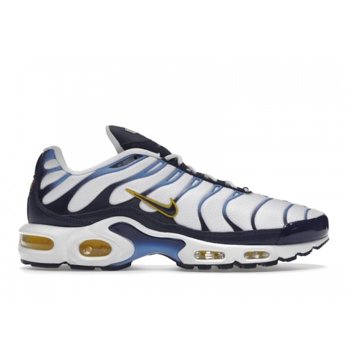 Кроссы Nike Air Max Plus White Navy Gold - мужская сетка размеров