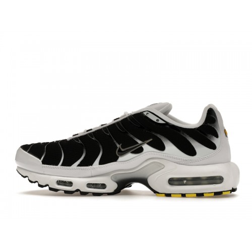 Кроссы Nike Air Max Plus White Black Metallic Pewter - мужская сетка размеров