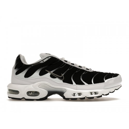 Кроссы Nike Air Max Plus White Black Metallic Pewter - мужская сетка размеров