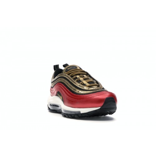 Кроссы Nike Air Max 97 Red Gold Sequin (W) - женская сетка размеров