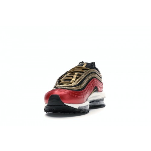 Кроссы Nike Air Max 97 Red Gold Sequin (W) - женская сетка размеров