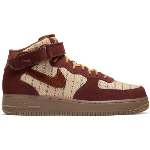 Мужские кроссовки Nike Air Force 1 Mid Plaid Brown