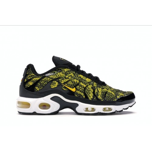 Кроссы Nike Air Max Plus Yellow Snakeskin (W) - женская сетка размеров