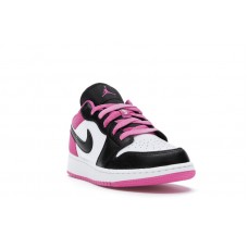 Подростковые Jordan 1 Low Black Active Fuchsia (GS)
