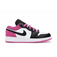 Подростковые кроссовки Jordan 1 Low Black Active Fuchsia (GS)