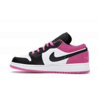 Подростковые Jordan 1 Low Black Active Fuchsia (GS)