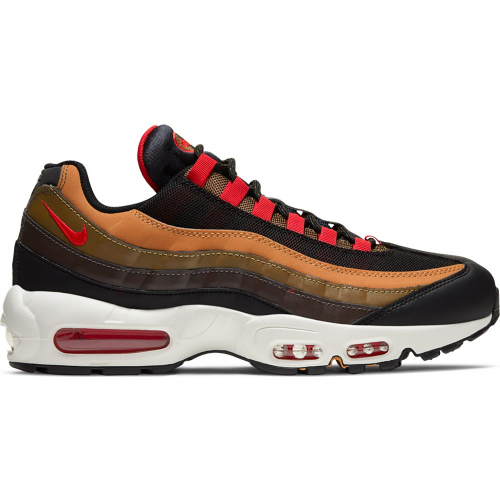 Кроссы Nike Air Max 95 Yukon Brown University Red - мужская сетка размеров