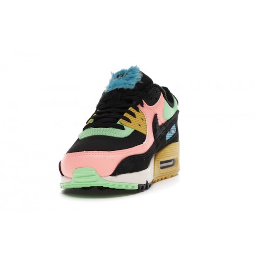 Кроссы Nike Air Max 90 Atomic Pink Solar Flare (W) - женская сетка размеров