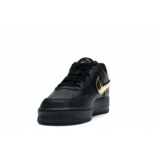 Кроссовки Nike Air Force 1 Black Metallic Gold Removable Swoosh Pack