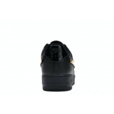 Кроссовки Nike Air Force 1 Black Metallic Gold Removable Swoosh Pack