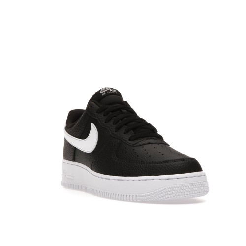 Кроссы Nike Air Force 1 Low 07 Black White Pebbled Leather - мужская сетка размеров