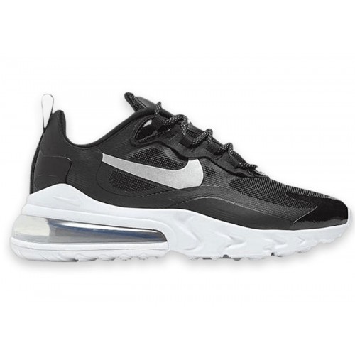 Кроссы Nike Air Max 270 React Black Metallic Silver (W) - женская сетка размеров