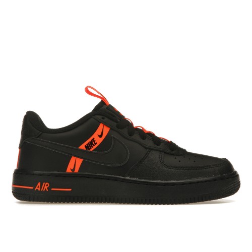 Кроссы Nike Air Force 1 Low LV8 KSA Worldwide Pack Black Total Orange (GS) - подростковая сетка размеров