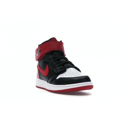 Air Jordan 1 High FlyEase GS Black Gym Red - подростковая сетка размеров