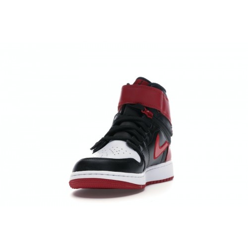 Air Jordan 1 High FlyEase GS Black Gym Red - подростковая сетка размеров