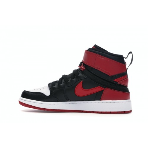Air Jordan 1 High FlyEase GS Black Gym Red - подростковая сетка размеров