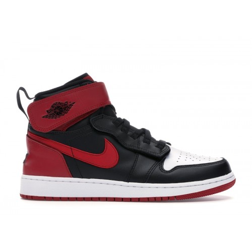 Air Jordan 1 High FlyEase GS Black Gym Red - подростковая сетка размеров