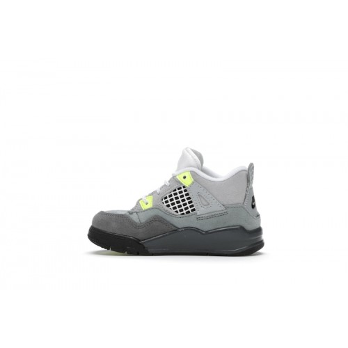 Кроссы Jordan 4 Retro SE 95 Neon (TD) - детская сетка размеров