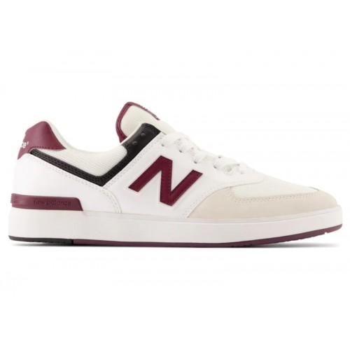 Кроссы New Balance 574 Court White Crimson - мужская сетка размеров