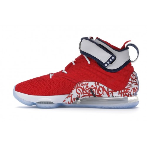 Кроссы Nike LeBron 17 Graffiti Remix Red - мужская сетка размеров