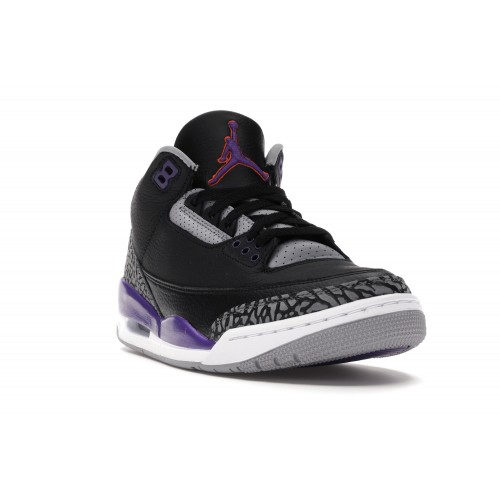 Кроссы Jordan 3 Retro Black Court Purple - мужская сетка размеров