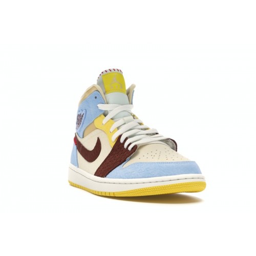 Кроссы Jordan 1 Mid SE Fearless Maison Chateau Rouge - мужская сетка размеров