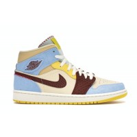 Кроссовки Jordan 1 Mid SE Fearless Maison Chateau Rouge