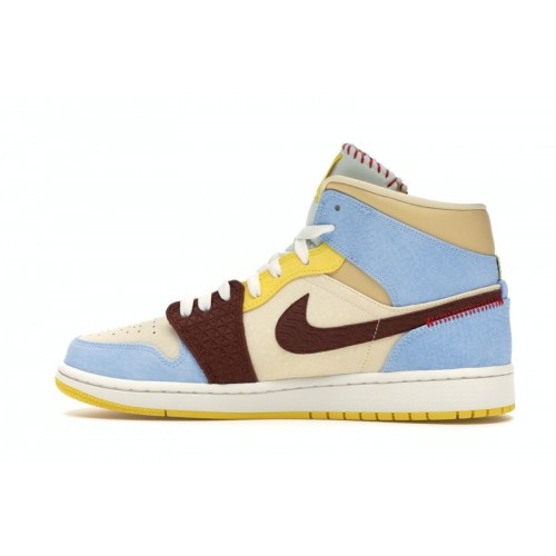Кроссы Jordan 1 Mid SE Fearless Maison Chateau Rouge - мужская сетка размеров