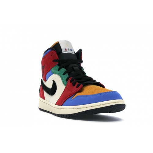 Кроссы Jordan 1 Mid SE Fearless Blue the Great - мужская сетка размеров