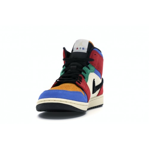 Кроссы Jordan 1 Mid SE Fearless Blue the Great - мужская сетка размеров