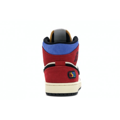 Кроссы Jordan 1 Mid SE Fearless Blue the Great - мужская сетка размеров