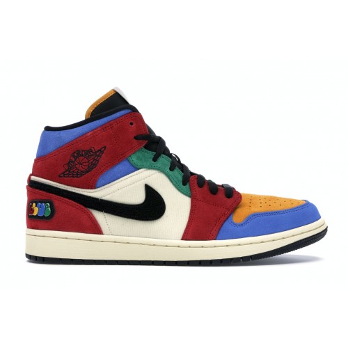 Кроссы Jordan 1 Mid SE Fearless Blue the Great - мужская сетка размеров