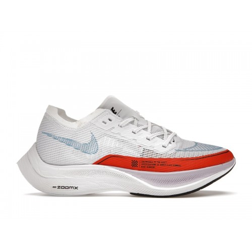 Кроссы Nike ZoomX Vaporfly Next% 2 White Laser Blue Rush Orange - мужская сетка размеров