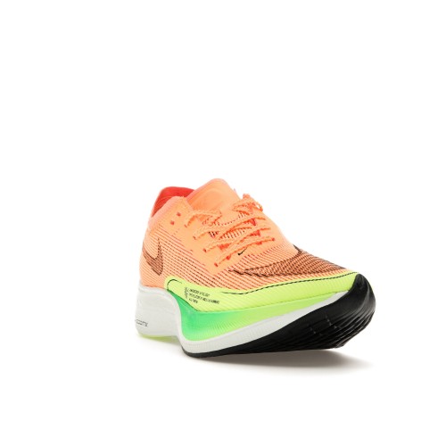 Кроссы Nike ZoomX Vaporfly Next% 2 Peach Cream Green Shock (W) - женская сетка размеров