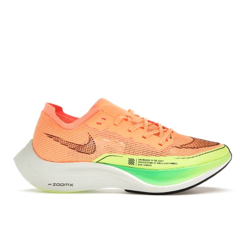 Кроссы Nike ZoomX Vaporfly Next% 2 Peach Cream Green Shock (W) - женская сетка размеров