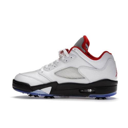 Кроссы Jordan 5 Retro Low Golf Fire Red (Silver Tongue) - мужская сетка размеров