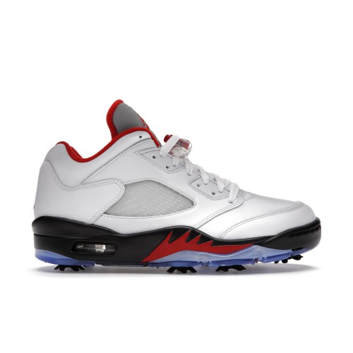 Кроссы Jordan 5 Retro Low Golf Fire Red (Silver Tongue) - мужская сетка размеров