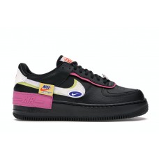 Женские кроссовки Nike Air Force 1 Low Shadow Removable Patches Black Pink (W)