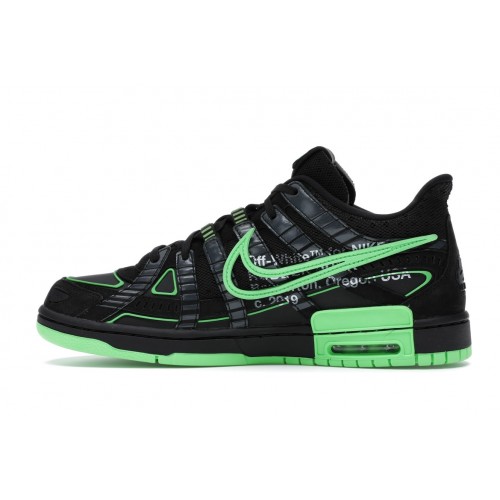 Кроссы Nike Air Rubber Dunk Off-White Green Strike - мужская сетка размеров
