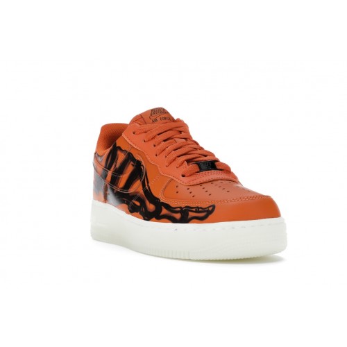Кроссы Nike Air Force 1 Low Orange Skeleton Halloween (2020) - мужская сетка размеров