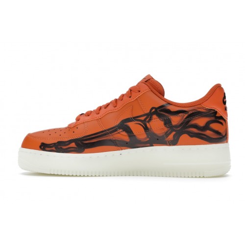 Кроссы Nike Air Force 1 Low Orange Skeleton Halloween (2020) - мужская сетка размеров