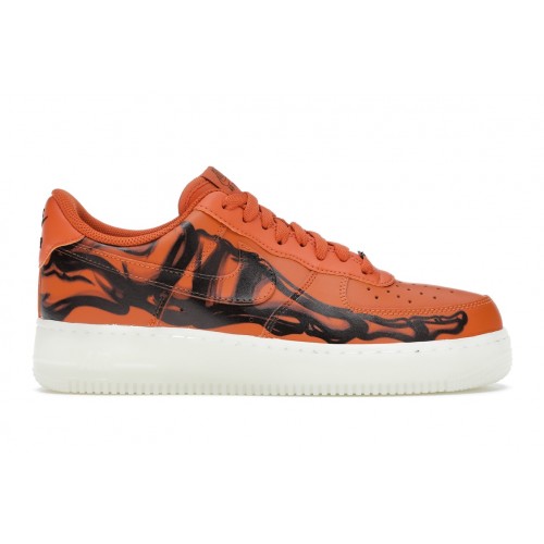 Кроссы Nike Air Force 1 Low Orange Skeleton Halloween (2020) - мужская сетка размеров