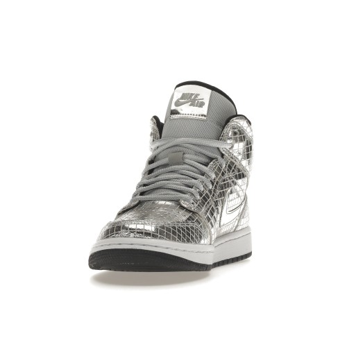 Кроссы Jordan 1 Mid SE Disco Metallic Silver (W) - женская сетка размеров