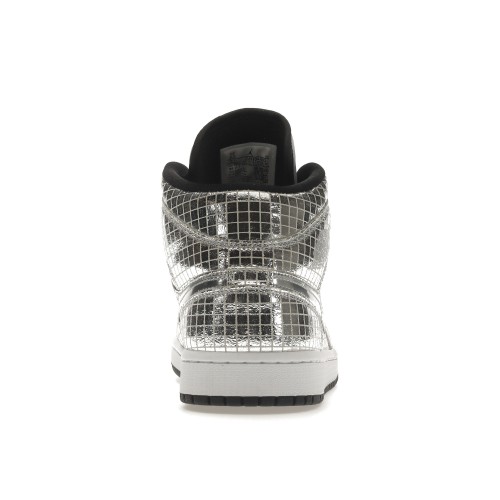Кроссы Jordan 1 Mid SE Disco Metallic Silver (W) - женская сетка размеров