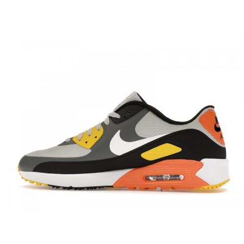 Кроссы Nike Air Max 90 Golf Smoke Grey Black Orange - мужская сетка размеров