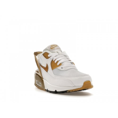 Nike Air Max 90 FlyEase GS Metallic Gold - подростковая сетка размеров