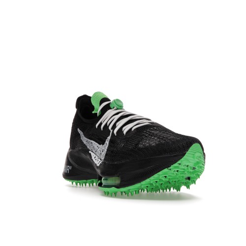 Кроссы Nike Air Zoom Tempo Next% Flyknit Off-White Black Scream Green - мужская сетка размеров
